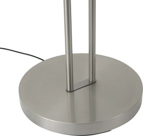 Lampada da terra moderna in acciaio con braccio di lettura con LED e dimmer - Divo