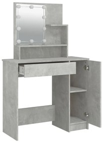 Toeletta con led grigio cemento 86,5x35x136 cm