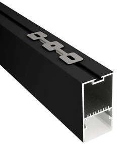 Plafoniera Lineare Nera da soffitto in Alluminio per Striscia LED 1 e 2 metri Variante Lunghezza 2 Metri