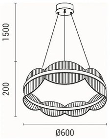 Lampadario LED a sospensione con filo FIRENZE LED/60W/230V 3000K