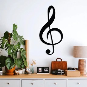 Decorazione murale nera Treble Clef - Wallity