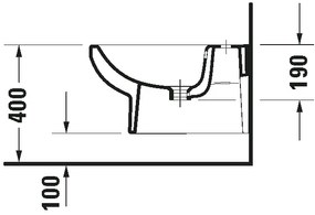 Bidet Sospeso Monoforo 37x54 Bianco Duravit No1 2279150000