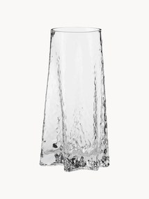 Vaso in vetro soffiato con superficie scanalata Gry, alt. 30 cm