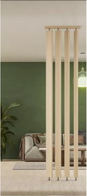 Parete divisoria Modulo a 4 flag Lyon in truciolare L 620 x H 2700 cm rovere