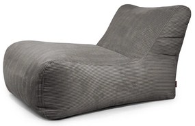 Puof a sacco grigio scuro con rivestimento in velluto a coste Lounge 100 – SLOWDOWN