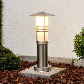 Lampioncino Erina, acciaio inox, 40 cm Erina Lindby, Alluminio / Grigio / Zincato, Acciaio Inox, Moderno, Lampada da esterni