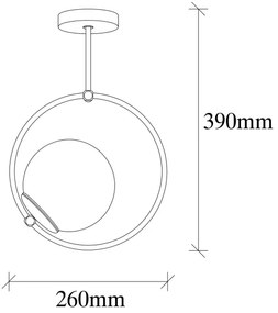 Lampadario su palo DOLUNAY 1xE27/40W/230V