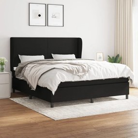 Giroletto A Molle Con Materasso Nero 160x200 Cm İn Tessuto /
