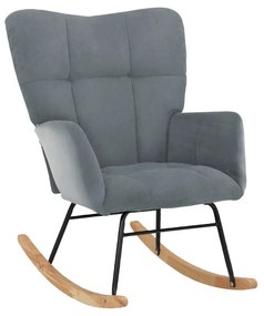Poltrona a dondolo in velluto grigio Elza - Støraa