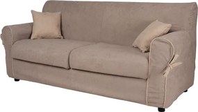 Divano 3 posti in tessuto sfoderabile imbottito VERONA 200 cm Tortora bordino beige