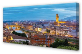 Stampa quadro su tela Panorama del tramonto in Italia 100x50 cm