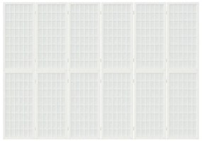 Divisorio pieghevole 6 pannelli stile giapponese 240x170 bianco