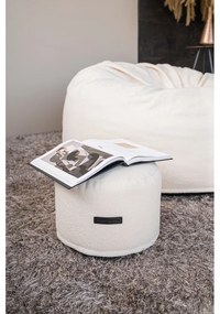 Puof a sacco color crema con rivestimento in bouclé Mini – SLOWDOWN