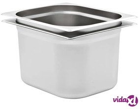 vidaXL Contenitori Gastronorm 2 pz GN 1/2 200 mm in Acciaio Inox