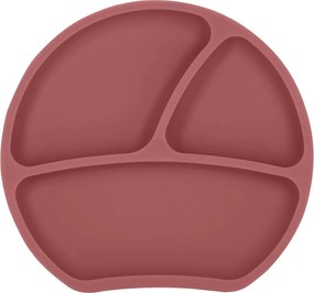 Piatto per bambini in silicone color mattone 19x20,5 cm Dusky Pink - Kindsgut