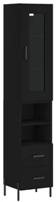Credenza nera 34,5x34x180 cm in legno multistrato