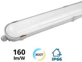 Plafoniera LED 120cm 40W IP66 CCT 6.400lm 160lm/W - con driver Osram Icutronic Colore Bianco Variabile CCT