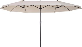 Ombrellone da Giardino 4,6x2,7 m Palo Ø48 mm Doppio Tetto Beige...