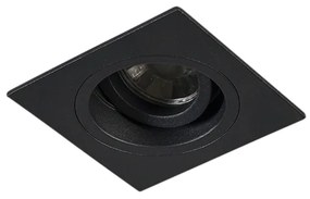 Set di 6 faretti da incasso moderni neri 9,3 cm ruotabili e inclinabili - Chuck