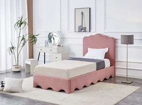 Letto ORSO rosa in velluto – 90x200 cm
