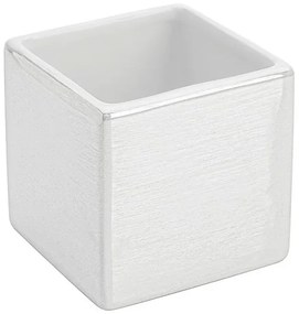 Portaspazzolino in Ceramica Lucida Bianco Cuba