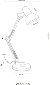 Globo 24880SA - Lampada da tavolo FAMOUS 1xE27/40W/230V