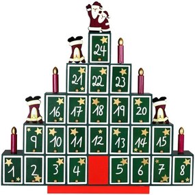 Trade Shop - Calendario Avvento Albero Di Natale In Legno 24 Cassetti Decorazioni Natalizie