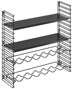 Mensola a muro con portabottiglie Libro - Metaltex