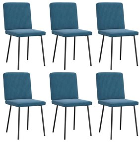 Sedie Da Pranzo 6 Pz Blu İn Velluto /