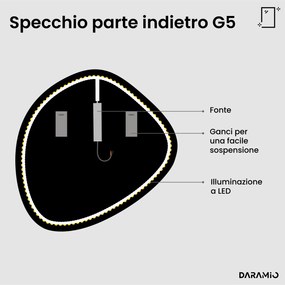 Specchio asimmetrico con luce LED G5