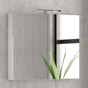 Composizione bagno sospesa 80cm: mobile, specchio contenitore colonna e pensile EL-80A - KAMALU