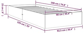 Giroletto in Legno Massello 90x190 cm Single