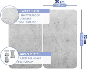 Set di 2 copri stufe in vetro grigio Universal - Wenko
