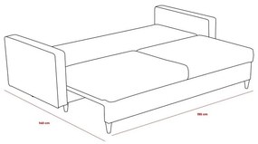 Divano letto marrone chiaro 210 cm Eva - Balcab Home