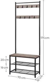 Appendiabiti da terra NAVOR marrone/nero