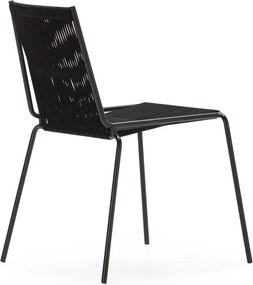 Sedie da pranzo in set nere in metallo impilabili 2 pz Emily – Marckeric