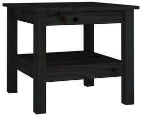 Tavolino da salotto nero 45x45x40 cm legno massello di pino