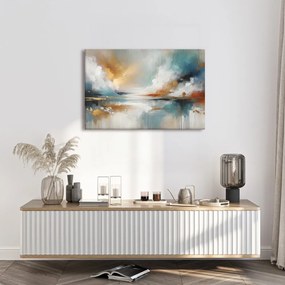 Quadro su tela – Cielo dorato sull’acqua
