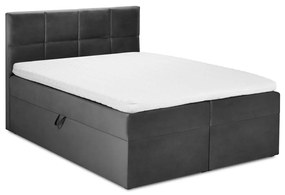 Letto boxspring grigio scuro con contenitore 180x200 cm Mimicry - Mazzini Beds