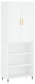 Credenza bianca 69,5x34x180 cm in legno multistrato