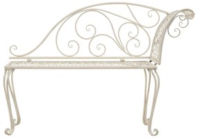 Sdraio da giardino 128 cm in metallo anticato bianco