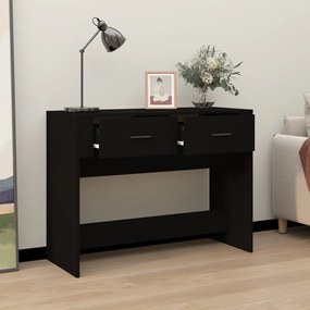 Tavolino consolle nero 100x39x75 cm in legno multistrato