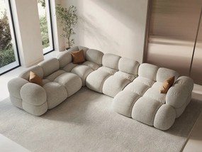 Divano angolare Loretto 5 posti in tessuto strutturato – L345x250 cm