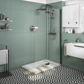 Box doccia walk-in Neo, vetro 8 mm, L 118-119.5 cm x H 200 cm, profilo nero