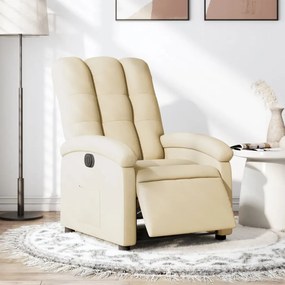 Poltrona Elettrica Reclinabile Crema İn Tessuto /