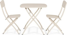 Set da pranzo da giardino beige in acciaio per 2 persone Yvonne – Bizzotto