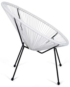 Poltrona da giardino bianca in rattan artificiale Avocado - Bonami Selection