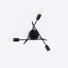 Sollux SL.1434 - Lampadario a plafone LOOP 3xE27/15W/230V nero