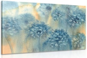 Quadro su tela – Dente di leone blu in acquerello