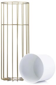 Vaso da fiori in metallo LOFT 55x20 cm oro/bianco